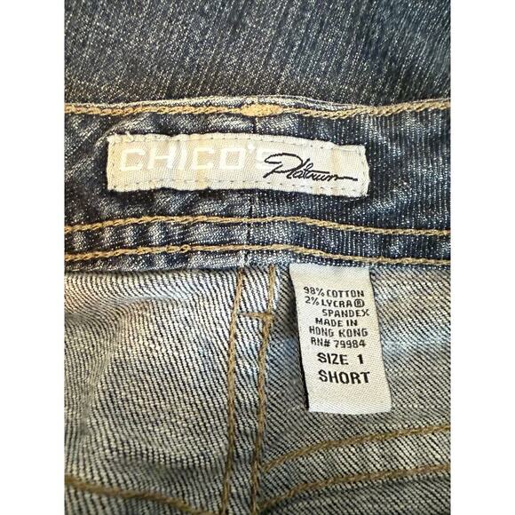 Chico’s Women’s Platinum Bootcut Denim Jeans Size  1 Short (8) Medium Wash - Picture 6 of 8